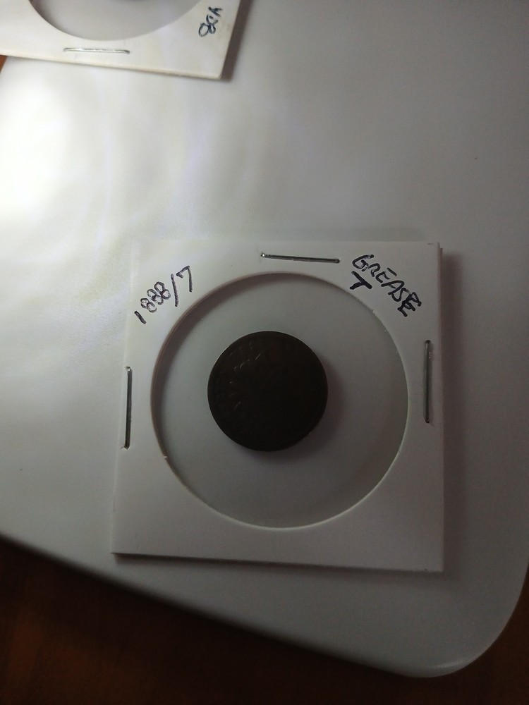 1888 Indian Head Penny 8 Over 7 Error Coin