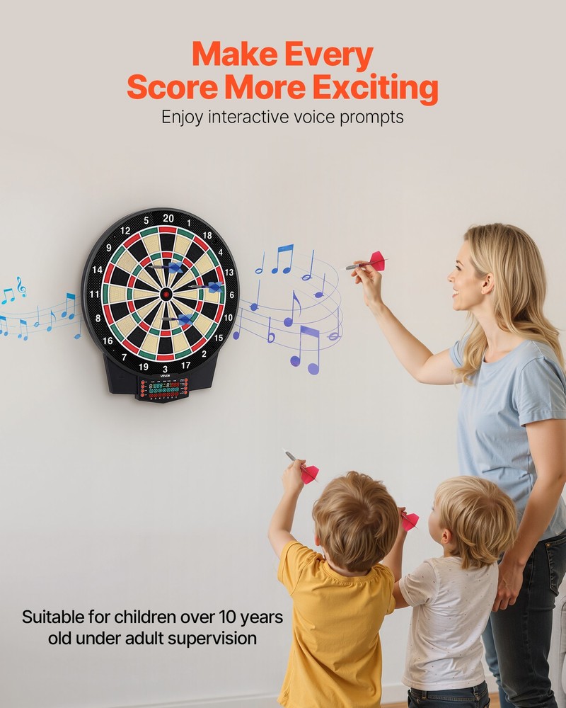 VEVOR Electronic Dartboard 15.5" Target Dartboard 43 Game Mode & 320+ Variations