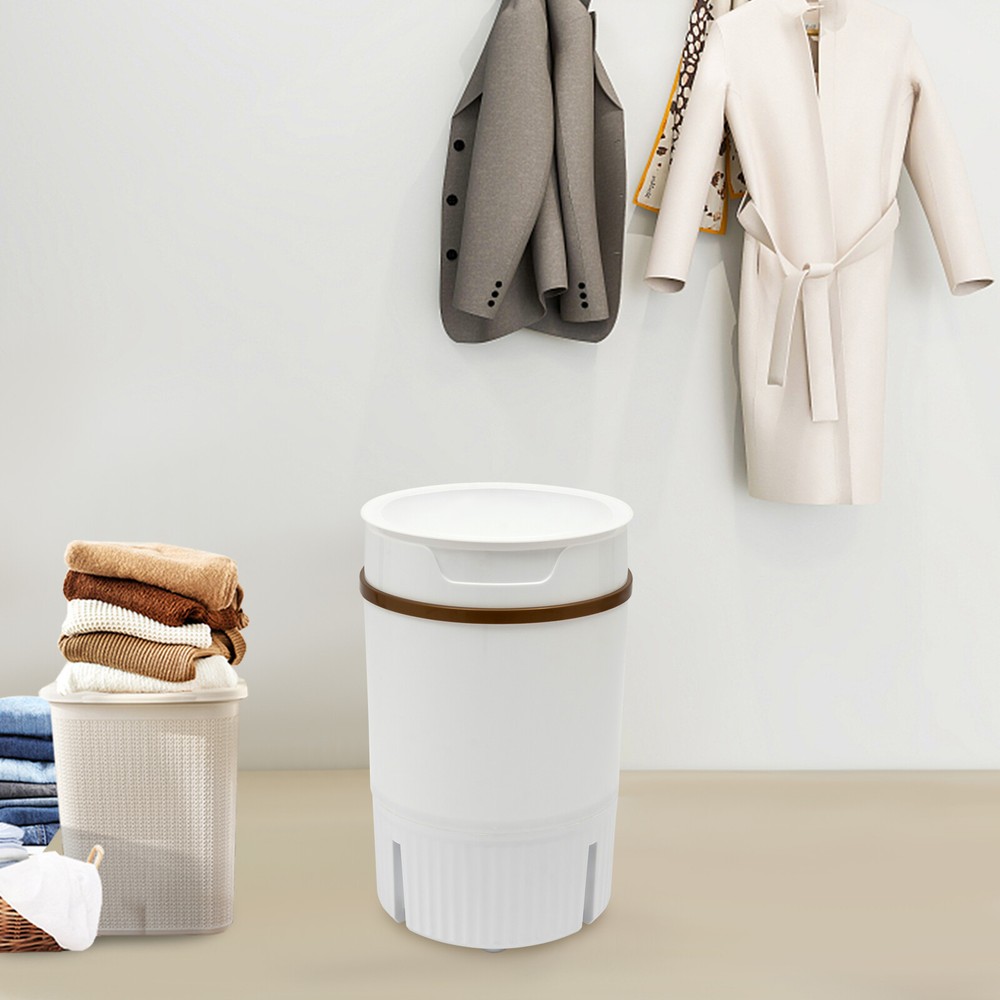 White Portable Mini Washing Machine Washer with Drainage Basket Multi-Functional