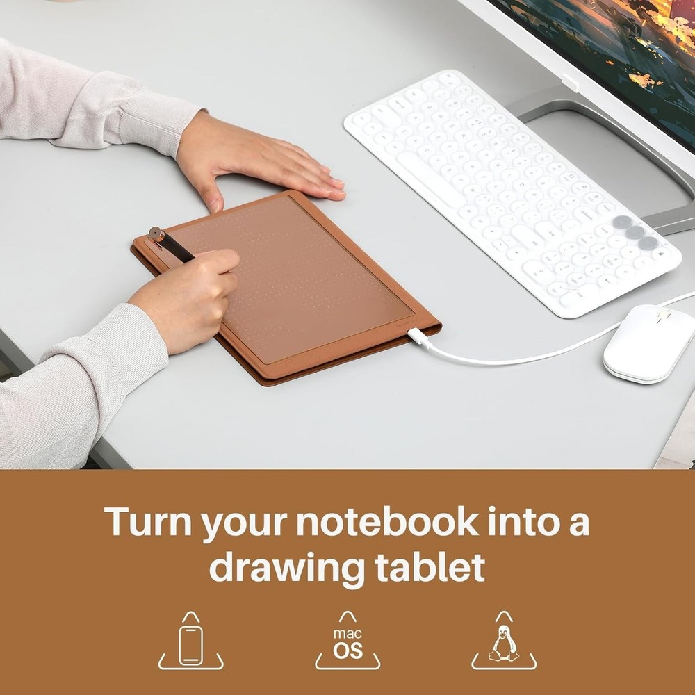 Note 2-in-1 Digital Notebook Drawing Tablet With Battery-free Pen, Bluetooth ...
