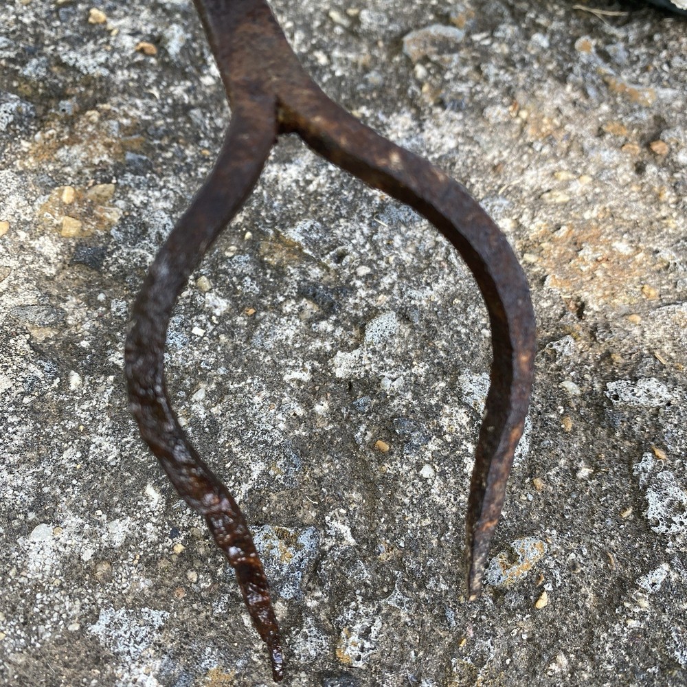Vintage Wrought Iron Fireplace Poker Hook Tool, 32.25", Primitive, Rustic
