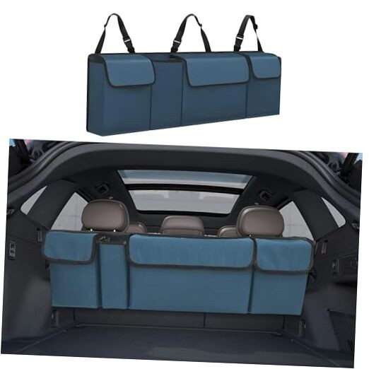 Car Trunk Organizer, Backseat Hanging Large Storage with Adjustable Blue