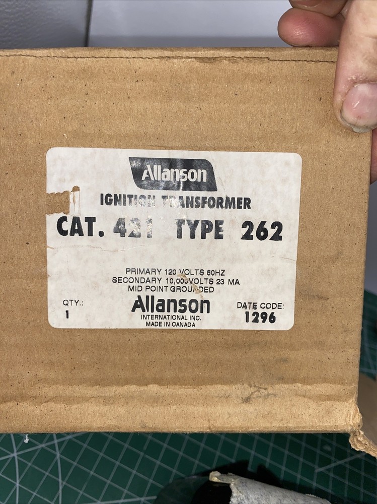 Allanson 421 Type 262 Ignition Transformer. 10,000v Secondary