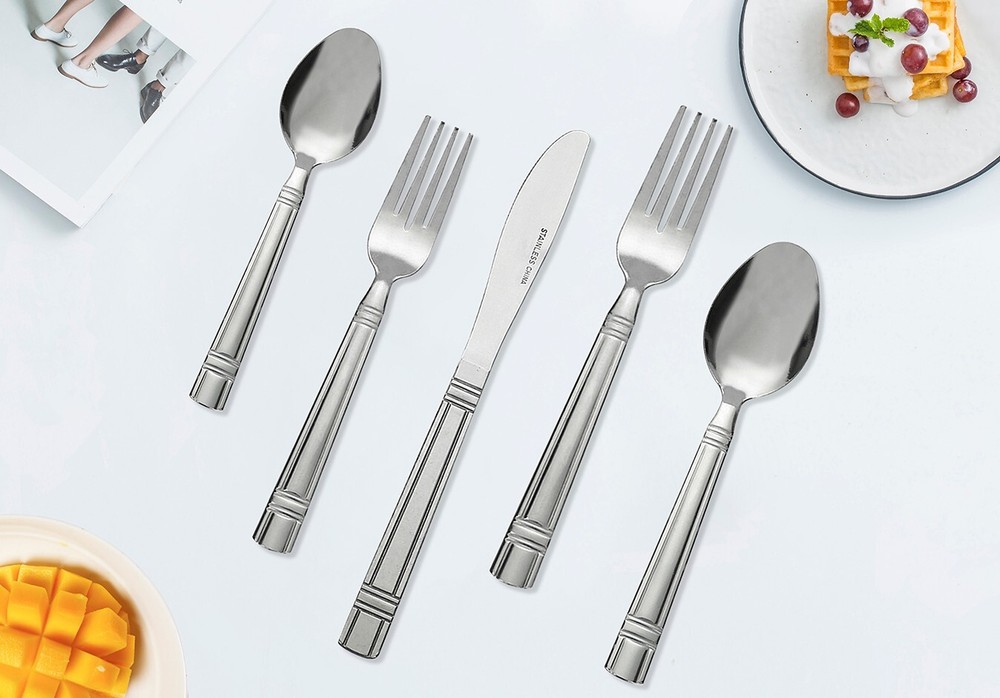 49Pcs Silverware Set Service for 8 Stainless Steel Durable Flatware Set W/ Tray