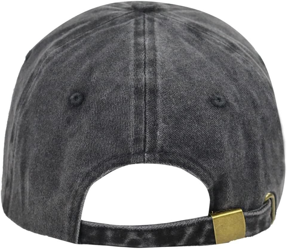 Animal Fox Head Hat, Adjustable Washed Cotton One Size, Embroidered Black