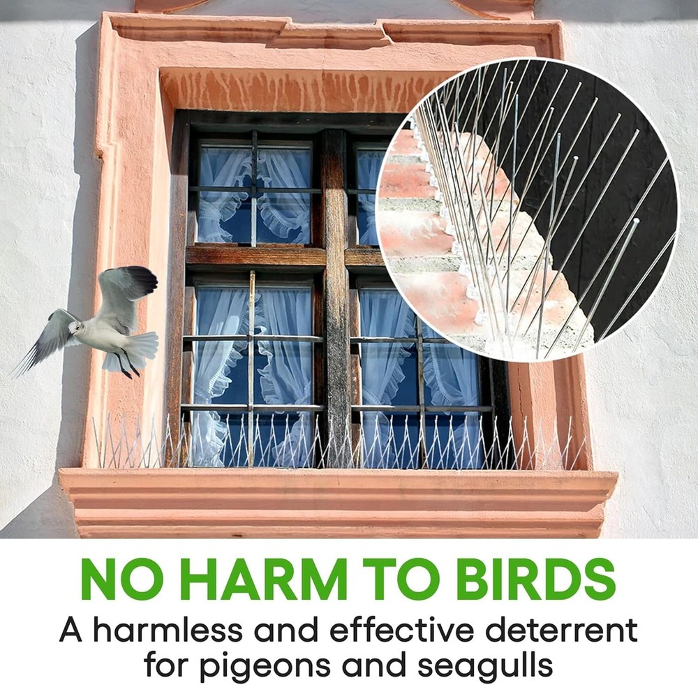 Stainless Steel Bird Spikes - 10ft Coverage