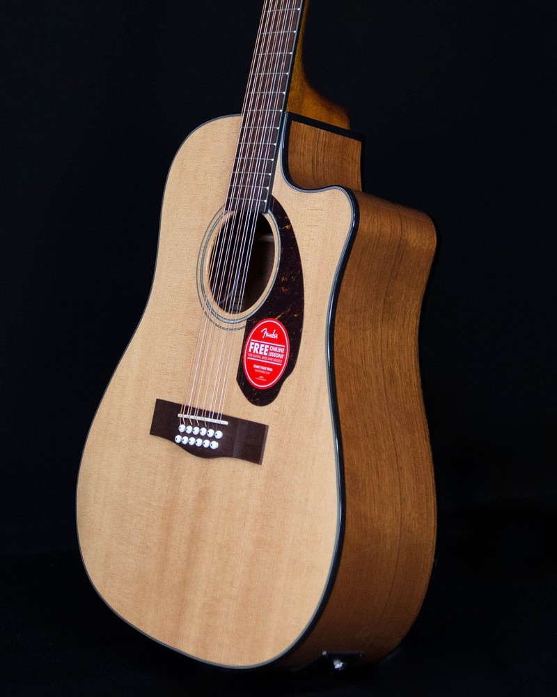 Fender CD-140SCE 12-String, Walnut FB, Natural with Case