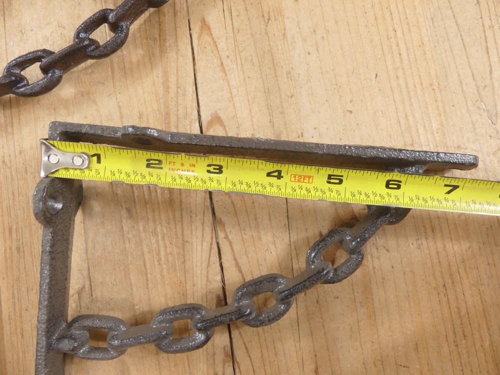 2 Cast Iron Brackets **Different Colors** Chain Braces Shelf Nautical Rustic
