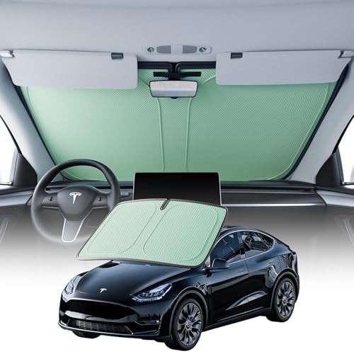 Windshield Sun Shade for Cars Double Layer Green Front Windshield Medium