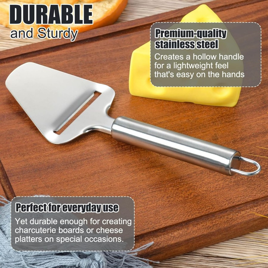 2 PACK Stainless Steel Cheese Slicer - Adjustable Thickness Grey for Kitchen#*/