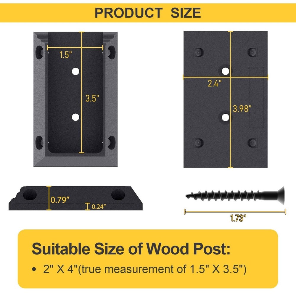 Cost-Effective Deck Railing Bracket Set - 40 Nylon Brackets & Screws Included