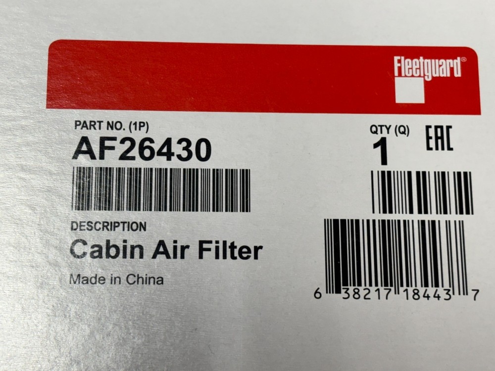 FLEETGUARD AF26430 CABIN AIR FILTER