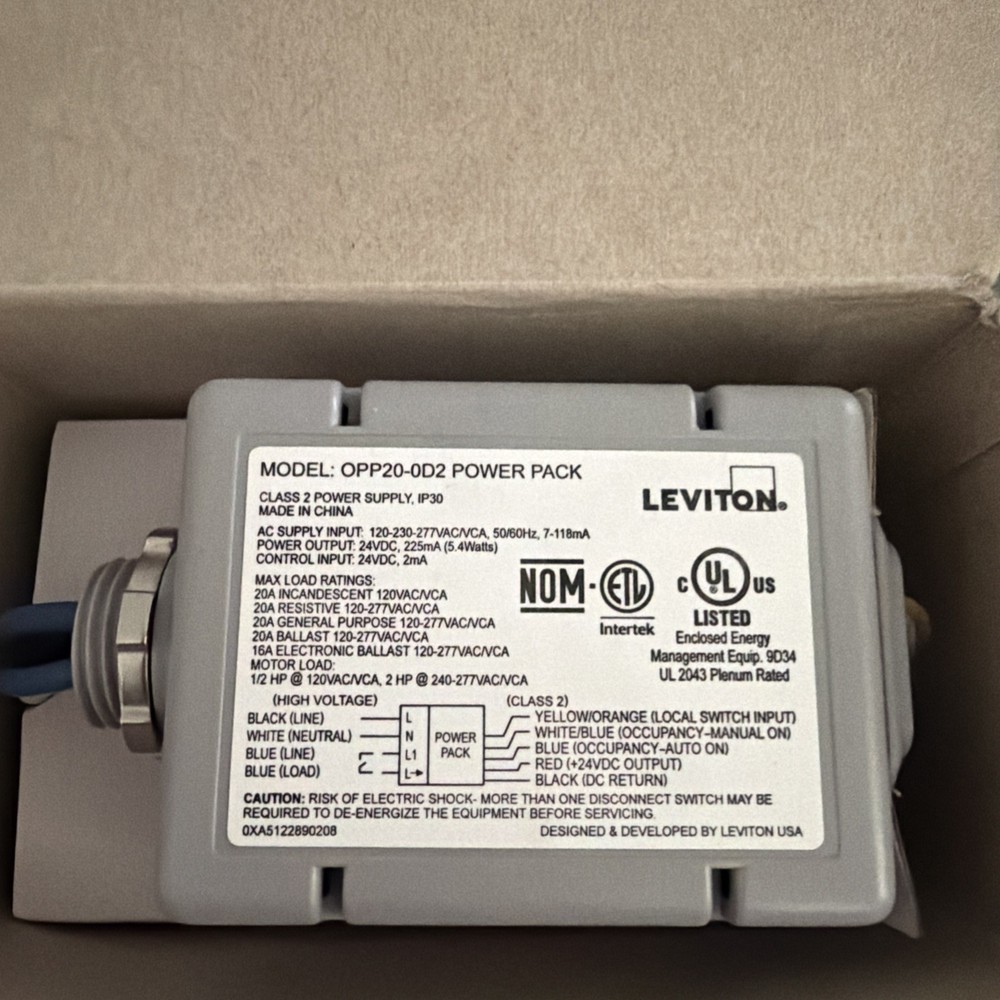 Leviton OPP20-D2 Occupancy Sensor Power Pack