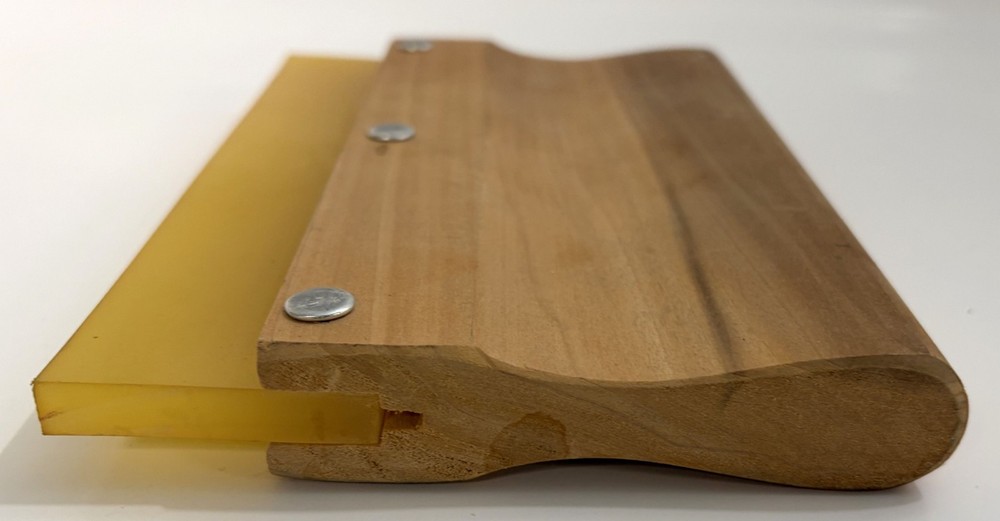 Wooden 8" Handle Squeegee with Square Rubber Blade