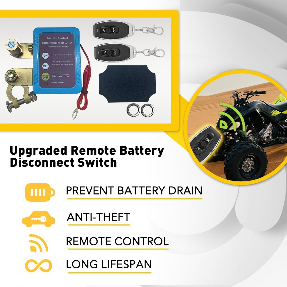 Car Remote Battery Disconnect Switch 12V 240A Battery Kill Switch Auto RVs ATVs