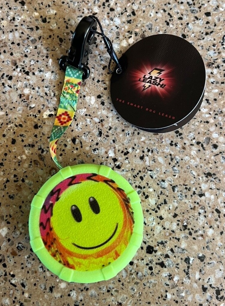Yellow Smiley Face Mini Clip-On Adjustable Leash