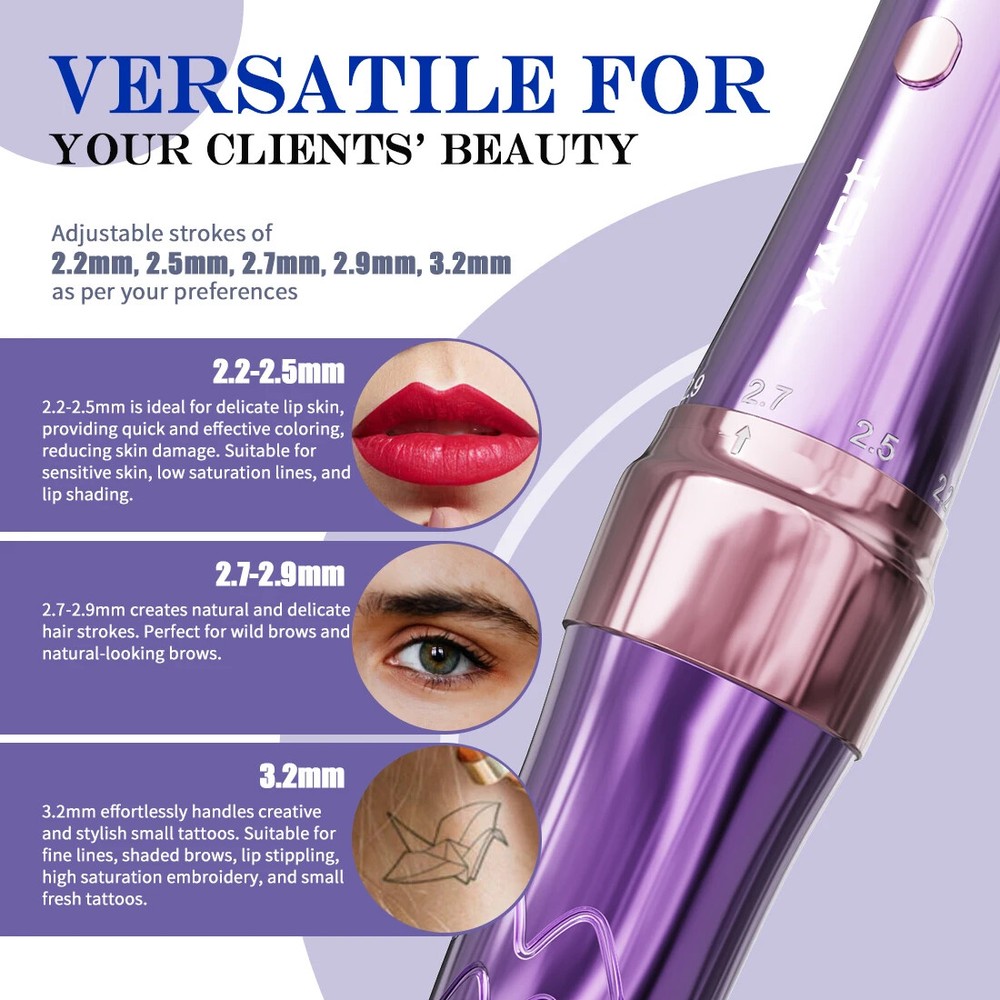 Mast P60 Wireless Tattoo Pen Adjustable 5 Strokes Permanent Makeup Machine Kit
