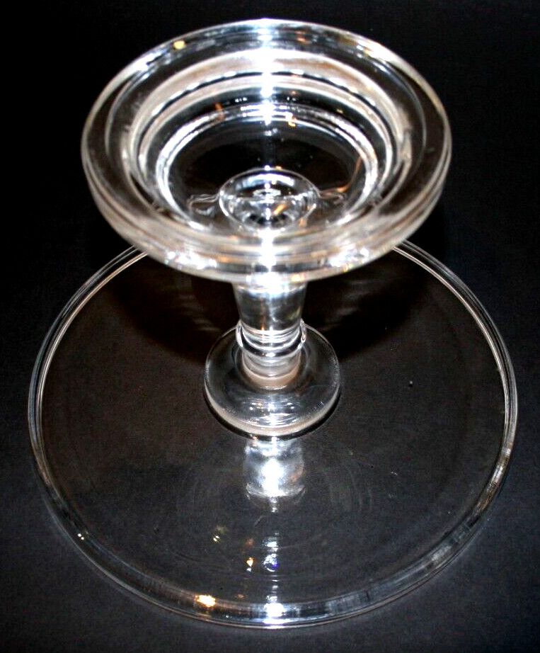 Heavy Solid Clear Glass Classic Art Deco William Sonoma Cake Stand 10" Diameter