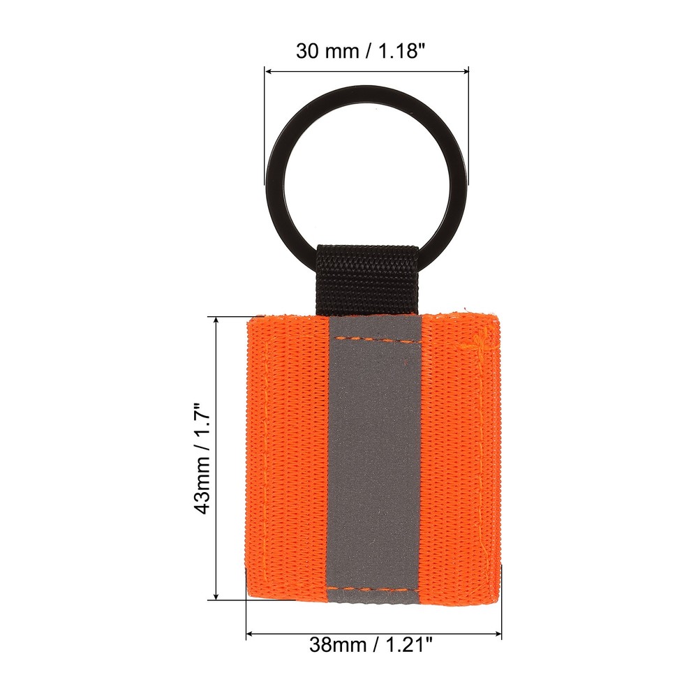 4 Pcs Reflective Keychain Tags, Reflective Zipper Pulls, Orange