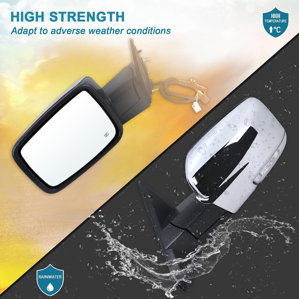 Left Driver Side Mirror Compatible with 2013-2018 Ram 1500 2500 3500 with Power