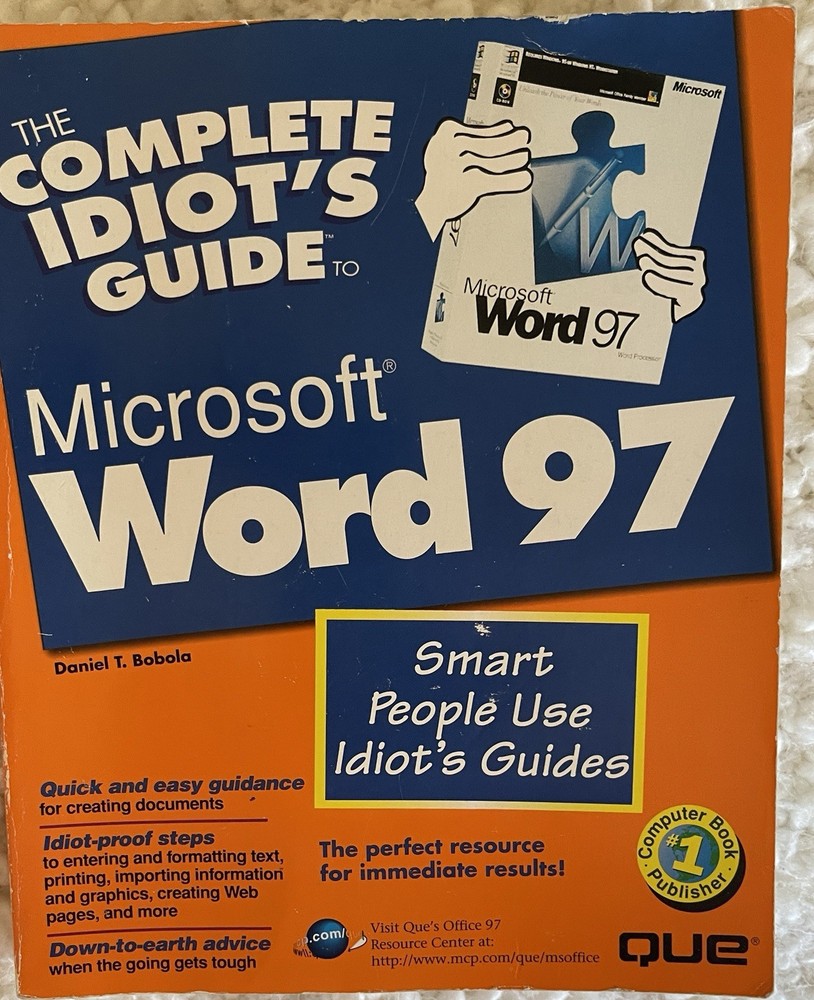 The Complete Idiot's Guide to Microsoft Word 97 - nice clean condition