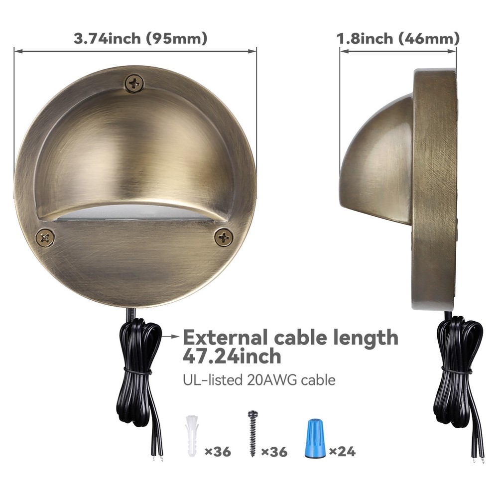 12 Pack LED 5CCT Low Voltage Deck Light, Landscape Fence Light, Bronze