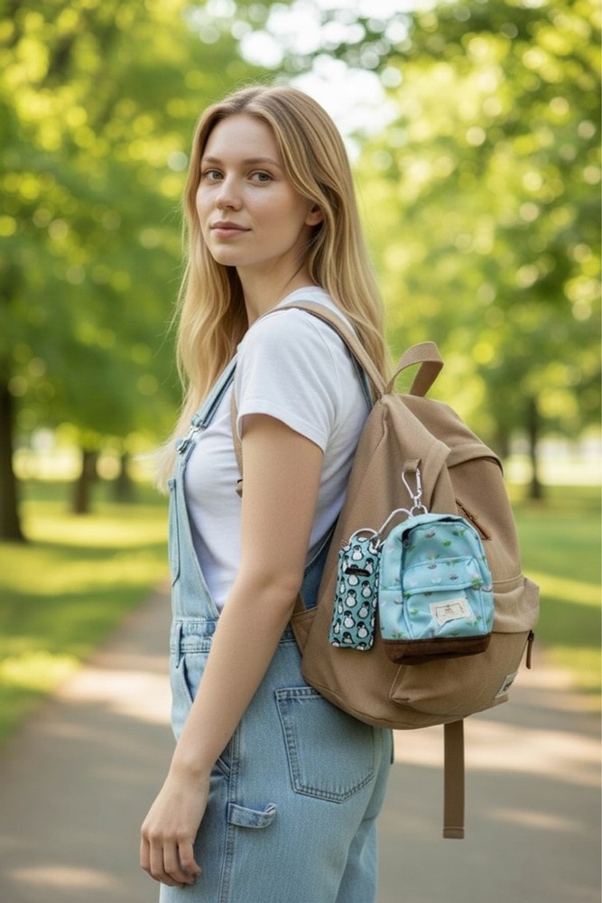 Mini Backpack Key & Card Holder including a chapstick holder