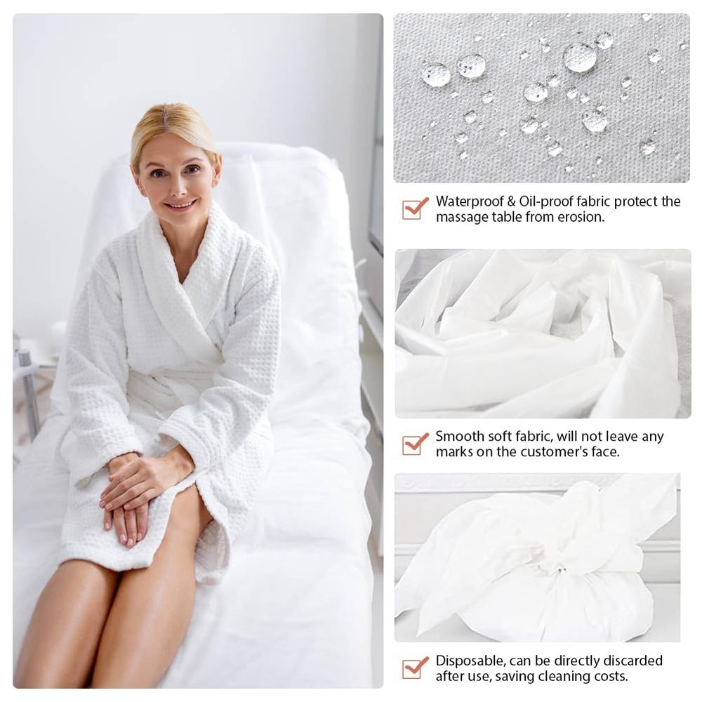 30PCS Disposable Fitted Massage Table Sheets, Heavy Duty Elastic Disposable