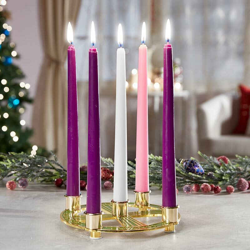 7 Inches Diameter Brass Behold Advent Wreath