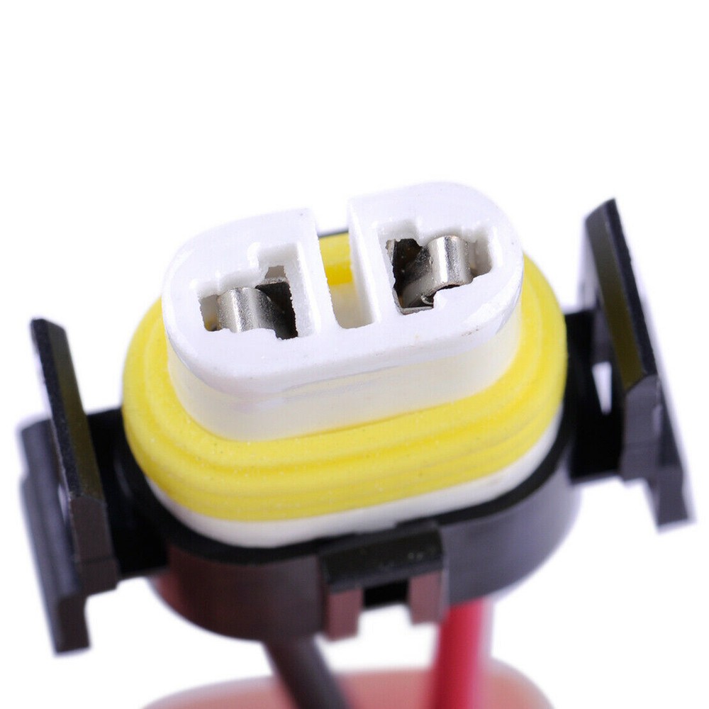 2pcs H11 Ceramic Female Socket Wiring Harness Head Light Low Beam Bulb Connector
