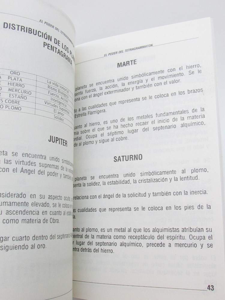 LIBRO EL PODER DEL TETRAGRAMMATON Enigmatico Simbolismos,Consagraciones