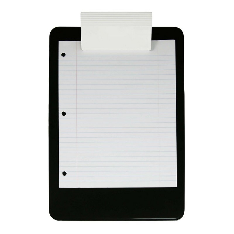 Antimicrobial Plastic Clipboard, Letter A4 Size, Low Profile Clip, Black