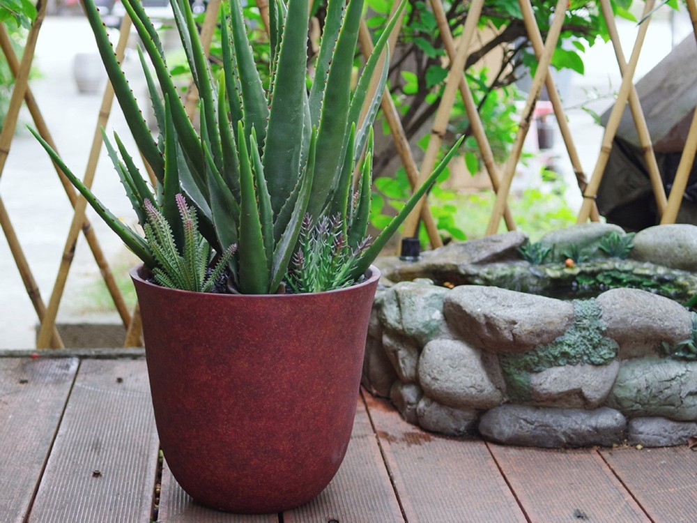 12-inch Rust Finish Cash Planter
