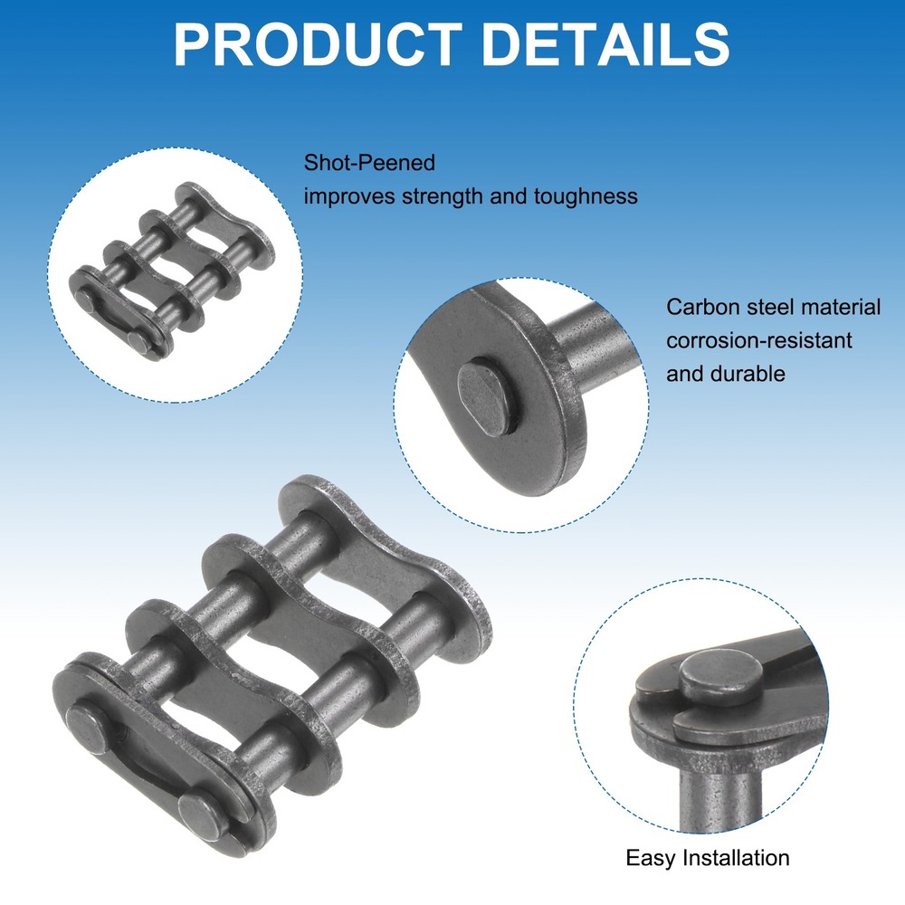 8Pcs #35-2 Double Roller Chain Connecting Links 9.525mm Pitch Chain Master Links