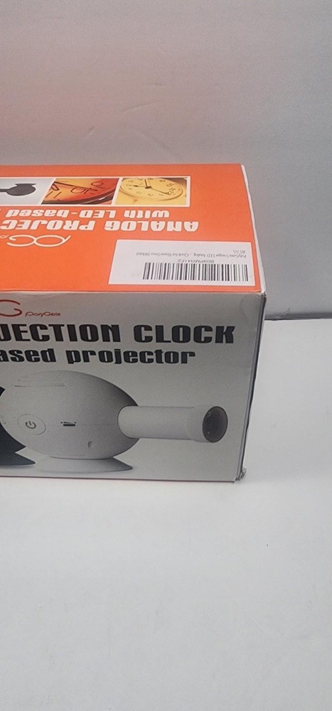 PolyGens Unique LED Analog Projection Clock with Night Light 360° (WHITE)