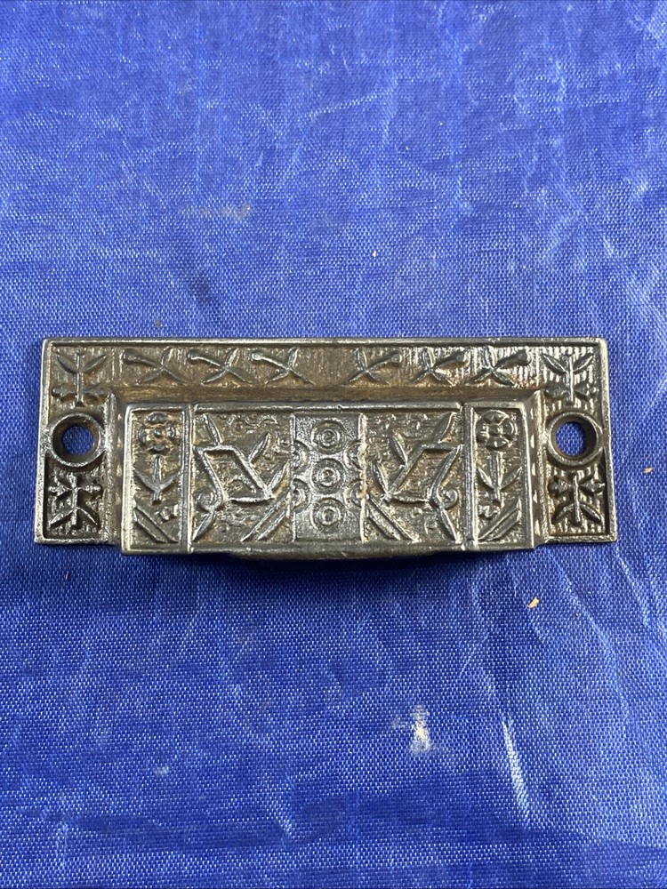 Bin Pull Apothecary Drawer Pull Handle Cast Iron Hardware Eastlake Vintage Ant.