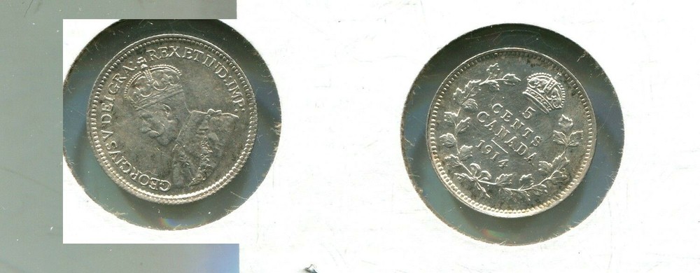 1914 CANADA DIME SILVER COIN AU 32Q
