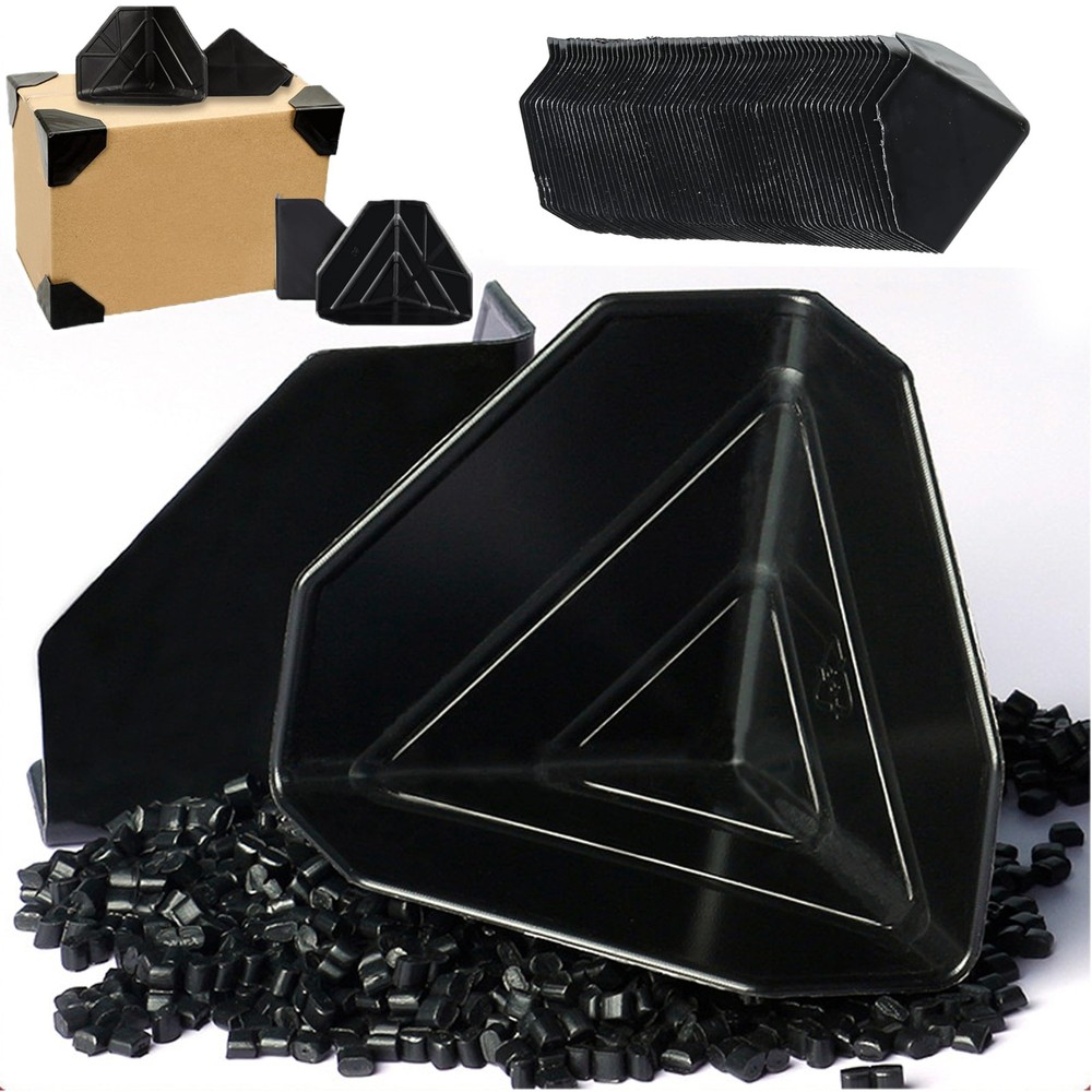 80 Pack Shipping Box Corner Protectors Plastic Packaging Edge Black