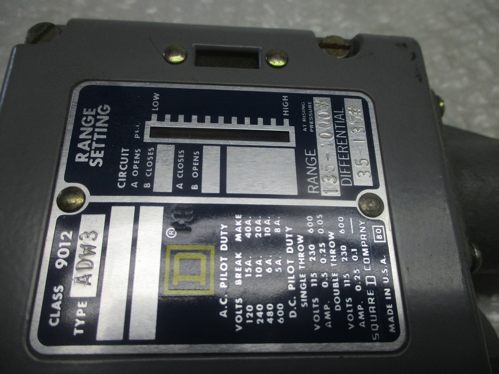 SQUARE D 9012ADW3 SWITCH UNMP