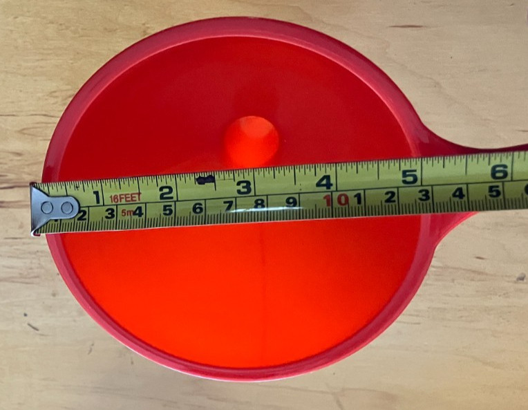 Red Pastic Funnel 5 inch Diameter 5 inch handle