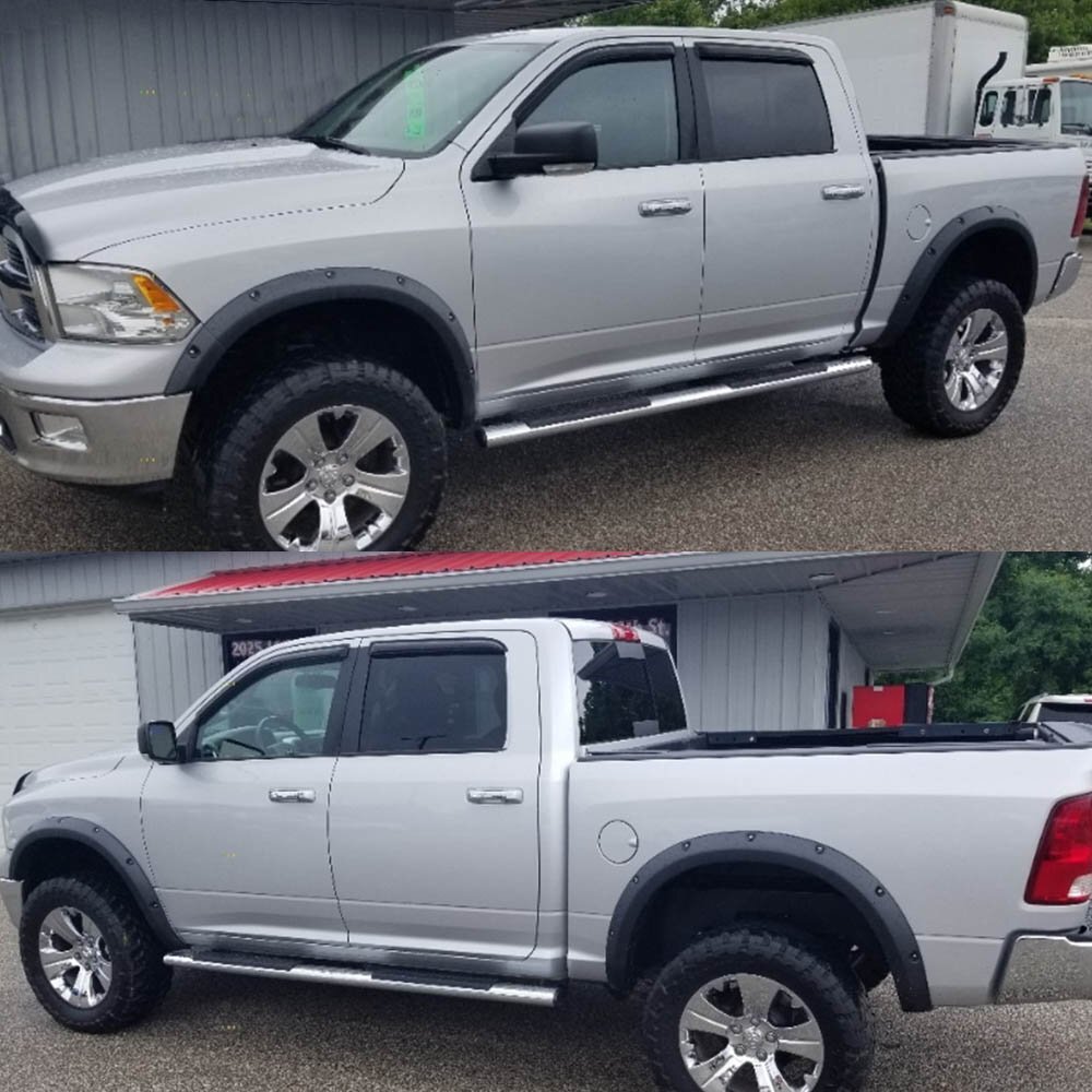 Fit 2010-2018 Ram 2500 Crew Cab Outside Mount Window Visors Sun Vent Rain Guards