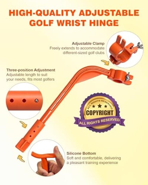 Golf Swing Trainer Aid, Adjustable Golf Training Wrist Aids Hinge, Silicone