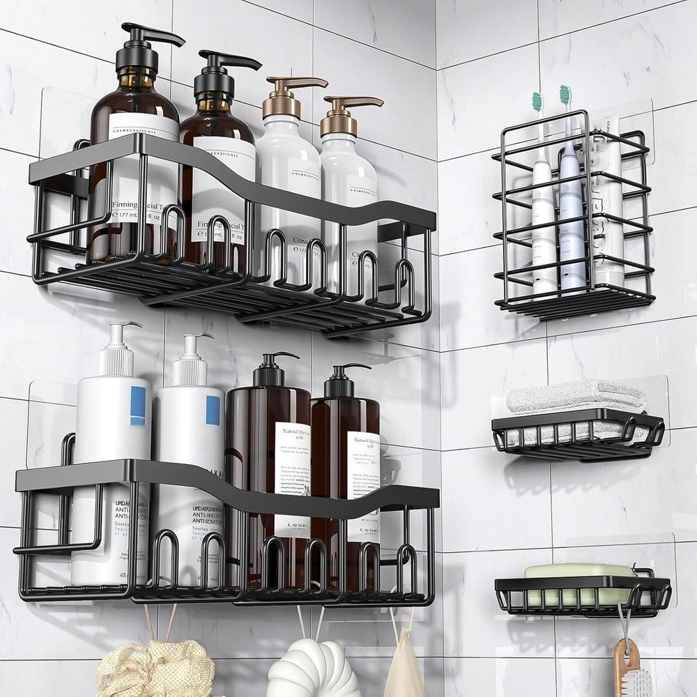 14 Pack Shower Caddy Adhesive Replacement, Strong Adhesive Hooks, Waterproof ...