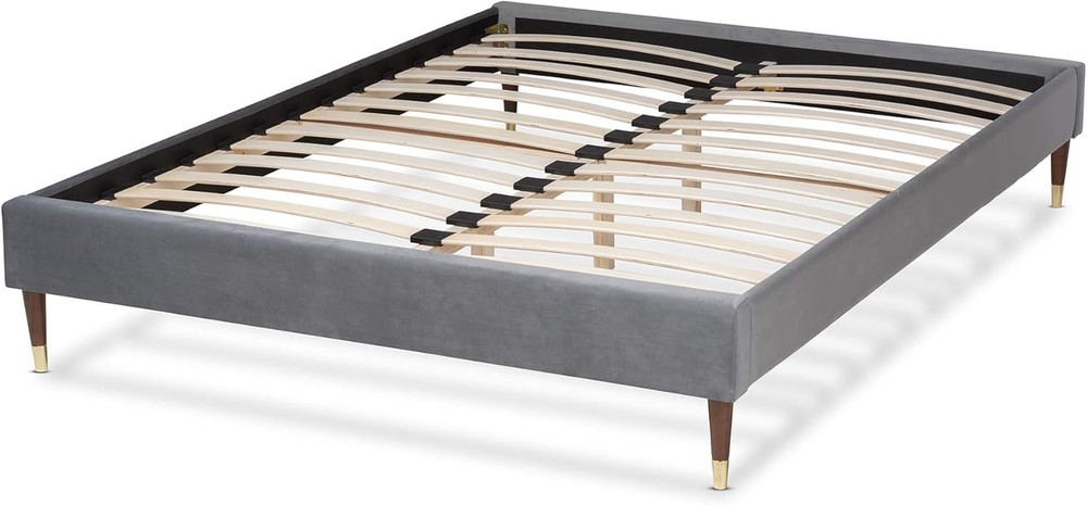 Stylish Gray Double Bed Frame by for Modern Bedrooms