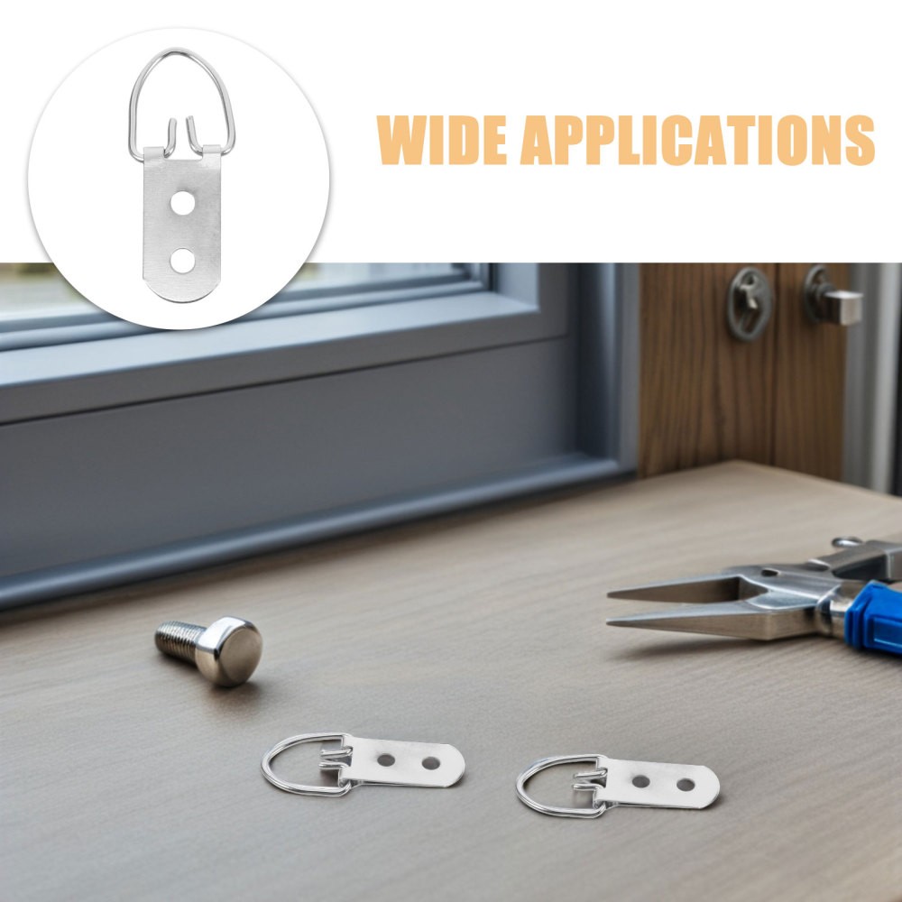 30 Set Double Hole D-Ring Frame Back Hardware Kit Picture Frame Hanging Hooks