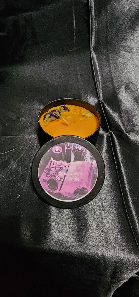 Orange Scented Spell Candle With Hidden Crystal