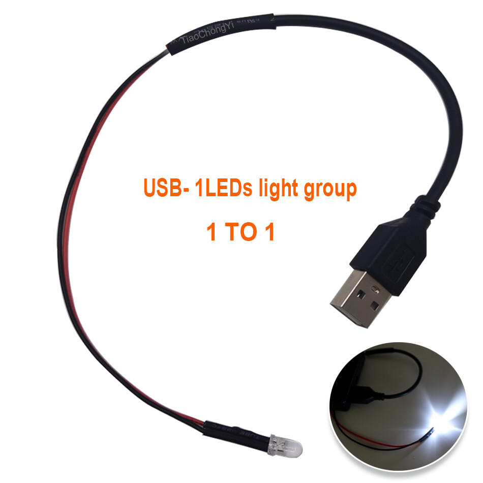 DC5V USB Port with 5mm Pre-wired Round LED Light string light-emitting diode DIY