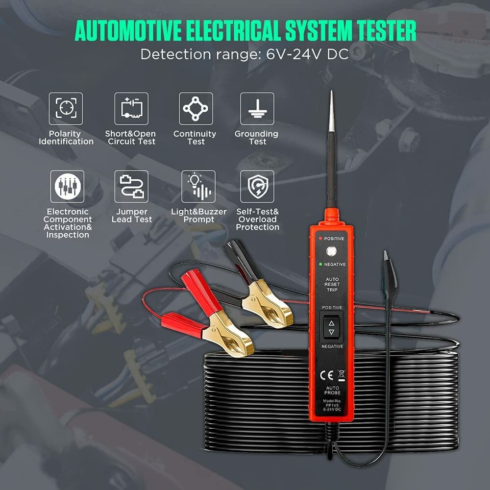 US Automotive Digital Power Probe Circuit Electrical Tester Test Device System