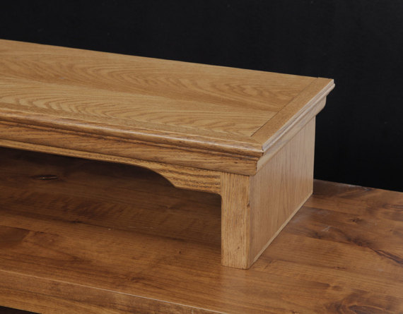 LED LCD TV Riser Stand Traditional Oak