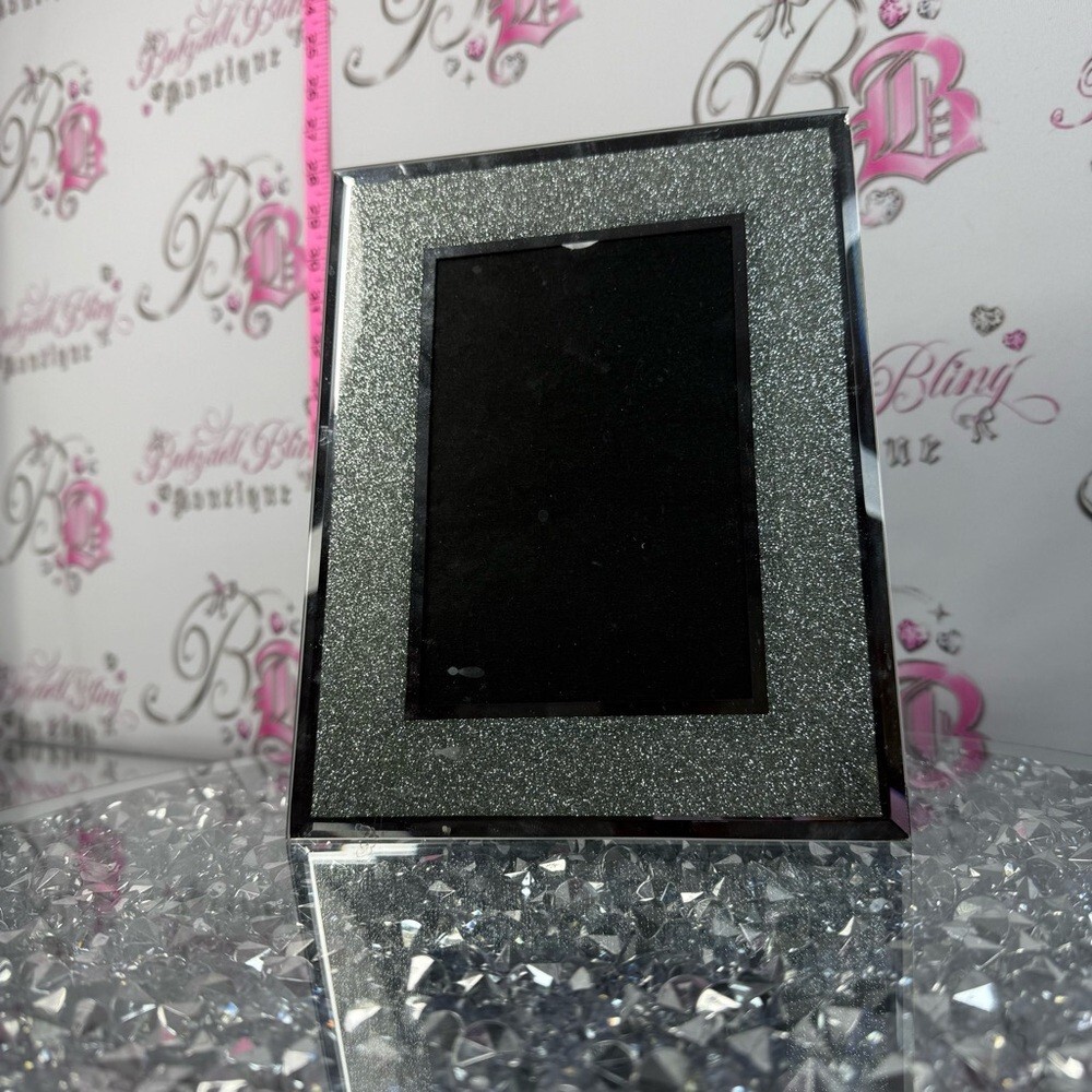 Picture frame sparkly silver Glitter Accent Picture Frame - Black and Silver